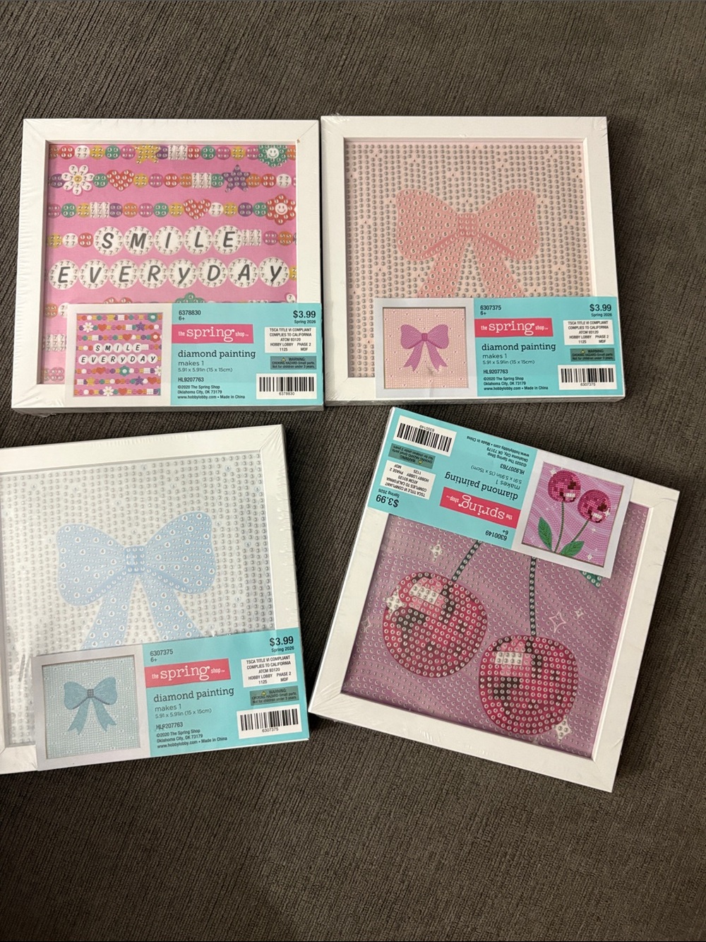 Pink Diamond Painting Wall Decor Set by - Smile, Bow & Cherry Designs